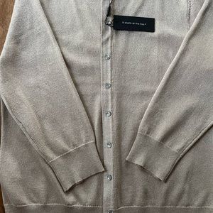 NWT Light gold with shimmer cardigan clear buttons petite large